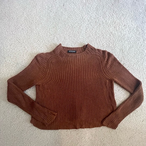 American Apparel Aslan Sweater Size Small Long Sleeve Crop Brown Light Sweater‎ - Picture 3 of 10
